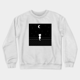 Cat in the night Crewneck Sweatshirt